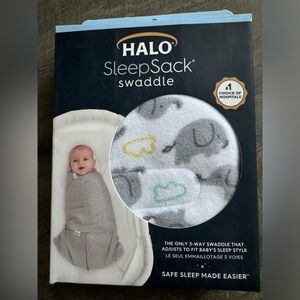 Halo Sleep  sack swaddle nb  fleece elephants print